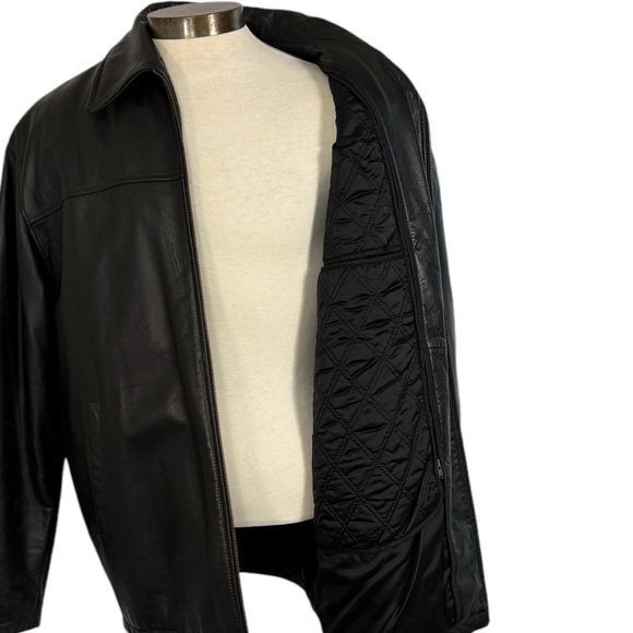 Leather Limited Men’s XL Black Zip Up Leather Jacket Zip Out Lining - Picture 5 of 12